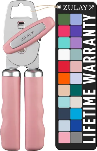 Miniatura 13 de Zulay Kitchen Abrelatas manual de acero inoxidable resistente con abridor de botellas, abrelatas manual a prueba de óxido con perilla giratoria
