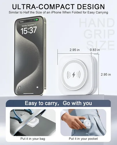 Miniatura 4 de Soporte de carga inalámbrica magnética 5 en 1 para cargador MagSafe de Apple con luz nocturna para iPhone 17/16/15/14/13/12, Watch, AirPods