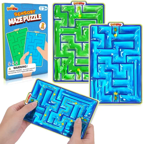 Demilong Juguetes Sensoriales Fidget Marble Maze – Artículos Sensoriales Rellenos de Gel para Niños y Adolescentes con Autismo | Juguetes Táctiles