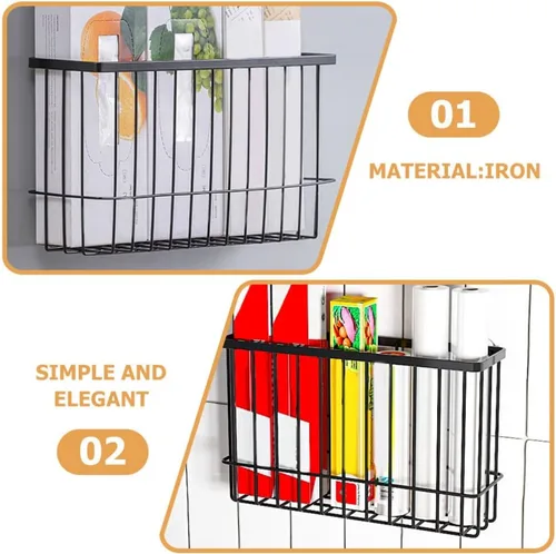 Miniatura 7 de Cabilock Cestas colgantes de alambre para almacenamiento de pared, cesta organizadora montada en la pared, cesta organizadora para baño, cocina