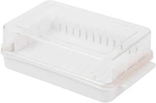 Miniatura 8 de Mantequillera con tapa, recipiente de mantequilla transparente para refrigerador y encimera, caja de corte de mantequilla, bandeja de mantequilla
