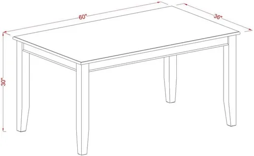 Miniatura 10 de East West Furniture DUDA7-BLK-12 - Juego de mesa y sillas de cocina de 7 piezas, consta de una mesa de comedor rectangular y 6 sillas Parson