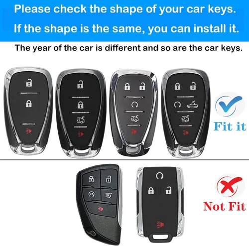 Miniatura 2 de Kirsnda - Funda para llavero Chevrolet, carcasa con llavero, funda protectora de TPU suave 360 Compatible con Chevy Malibu Camaro Trax Blazer