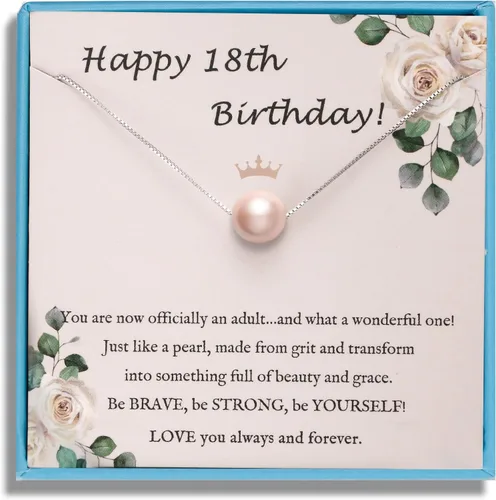 Miniatura 64 de Sereney Regalos de cumpleaños para niñas y mujeres, collar de perlas de plata esterlina como regalo de cumpleaños de 7, 9, 10, 11, 13, 15, 16, 18