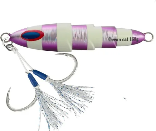 Miniatura 7 de OCEAN CAT 1 plantilla de lanzamiento lento Señuelos de pesca de agua salada, plantillas planas de otoño, cebos de jigging con gancho para pesca
