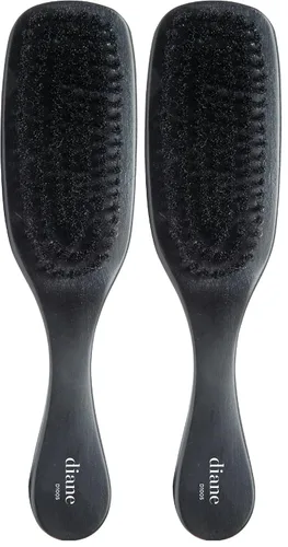 Miniatura 7 de Cepillo de cerdas de jabalí Diane de onda curva para hombres y mujeres - Negro, cerdas suaves para cabello fino a medio - Uso para desenredar