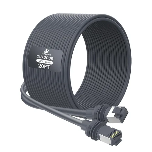 Cable Starlink Gen3 de 20 pies, cable V3 estándar para exteriores para kit Starlink, núcleo de cobre 100% puro 26AWG, impermeable, cable de