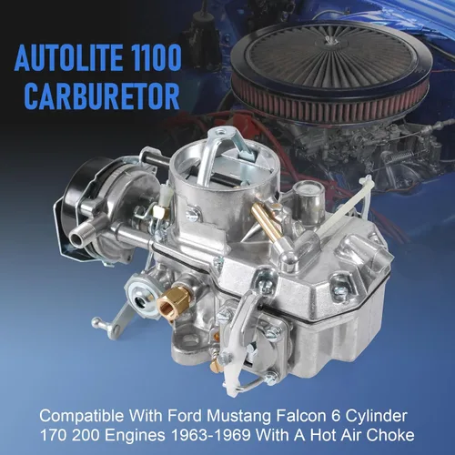 Miniatura 2 de Carburador 1100 compatible con motores Ford Mustang Falcon 170 200 de 6 cilindros 1963-1969