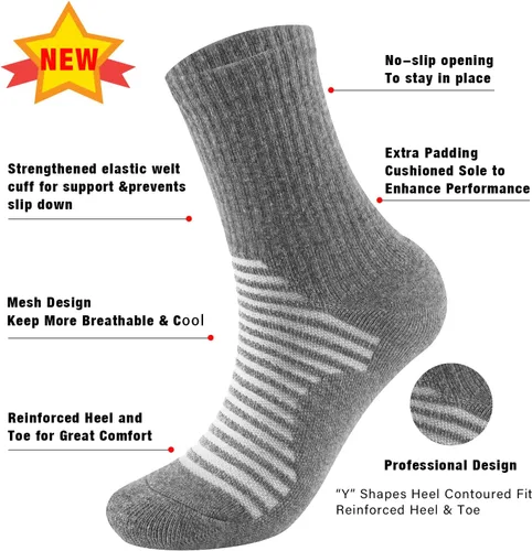 Miniatura 5 de Iseasoo Compression Socks for Women & Men Circulation - Plantar Fasciitis Crew Socks Support for Athletic Running