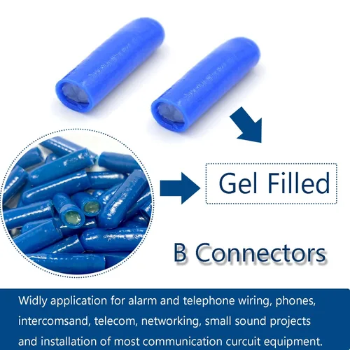 Miniatura 5 de Tipo B Conectores de alambre llenos de gel, Alarma Teléfono Silicona Alambre Crimpado Frijol Empalme para aplicación de bajo voltaje (100 PCS)