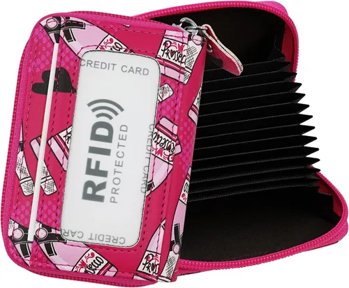 Miniatura 36 de Tarjetero RFID de bolsillo con ventana para ID, piel genuina, S, Negro