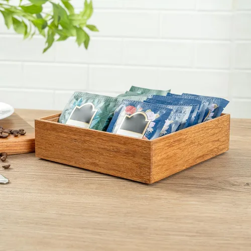 Miniatura 3 de Eco Display Contenedor de condimentos de bambú de 7 x 7 x 2 pulgadas, 1 caja grande para especias, resistente a astillas, para condimentos