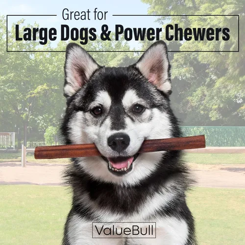 Miniatura 2 de ValueBull Palitos de colágeno para perros, masticables jumbo de 12 pulgadas, golosinas naturales de larga duración para perros, 10 unidades, soporta