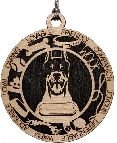 Miniatura 81 de Adorno de Navidad personalizado de madera para perro de 3 pulgadas, nombre y texto personalizables, hecho a mano en Estados Unidos, diseño de corte