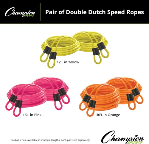Miniatura 2 de Champion Sports Cuerda de saltar doble holandesa viene en colores surtidos