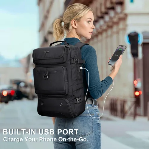 Miniatura 6 de PIJUSHI Mochila de viaje de mano para mujeres y hombres, bolsa de lona convertible, mochila de equipaje grande, para laptop de 16 pulgadas