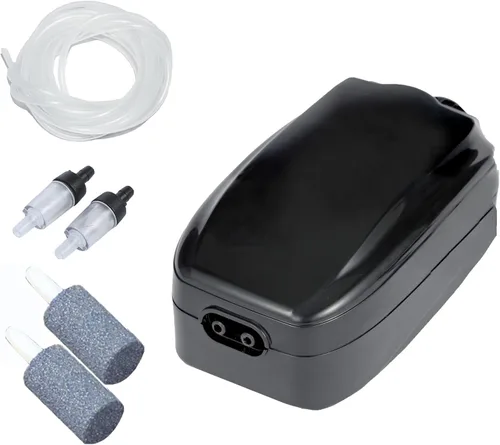 AQUANEAT Aquarium Air Pump, 100 Gal Fish Tank Air Pump, Hydroponic Oxygen Aerator with Airline Tubing, Bubbler Stones, Check Valve