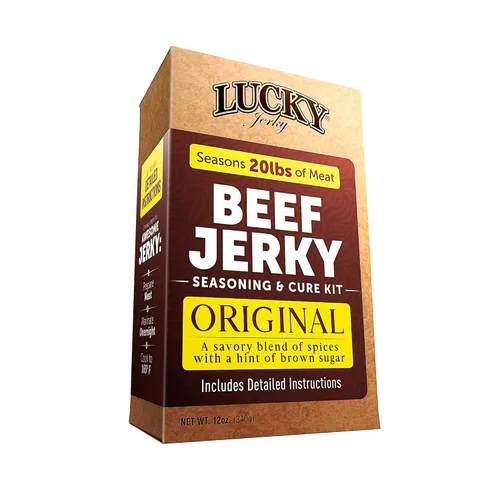 Miniatura 17 de Lucky Jerky Kit de condimento y curación de cecina, paquete de 4 unidades, original, pimiento rojo, teriyaki, condimentado, temporada 80 libras