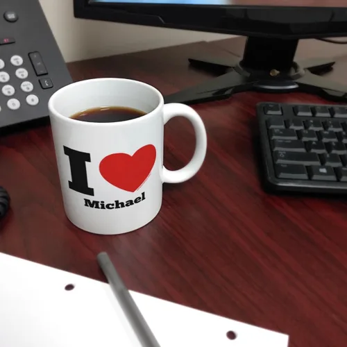 Miniatura 7 de Personalized Gifts Custom Love Gifts I Heart Add Your Text Taza de café de cerámica de 11 oz con asa 11oz - Corazón