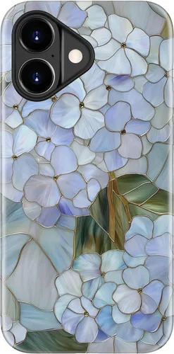 Miniatura 44 de Funda para iPhone 12 Mini, compatible con carga inalámbrica, protección de doble capa con elegante diseño de flores silvestres, silicona suave +