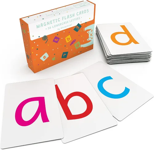 Miniatura 6 de Attractivia Tarjetas Magnéticas de Letras Grandes del Alfabeto ABC - 52 Letras Resistentes Grandes en Mayúscula y Minúscula, Negro - para Maestros