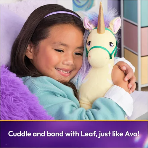 Miniatura 2 de Unicorn Academy Peluche Oficial de Leaf, Animal de Peluche de Unicornio, Juguetes para Niñas de 1 Año en Adelante, Amarillo, 15