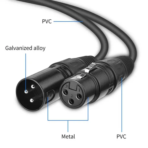 Miniatura 7 de Mic DMX Audio Cable 3 Pin XLR macho a XLR hembra Cable de micrófono (3.3 ft)