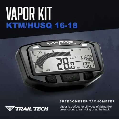 Miniatura 2 de Trail Tech 752-111 Kit de medidor de tacómetro digital de vapor, KTM Husqvarna 250 350 450 2016-2019