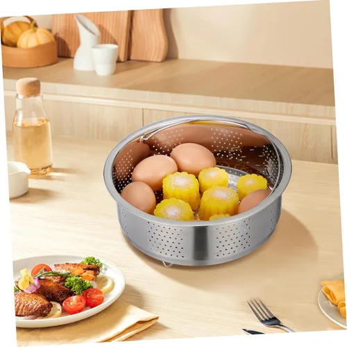 Miniatura 8 de DOITOOL Cesta de vapor de acero inoxidable para olla, 8.65 pulgadas/8.7 in, cesta de vapor para verduras, estante para cocinar al vapor con asa