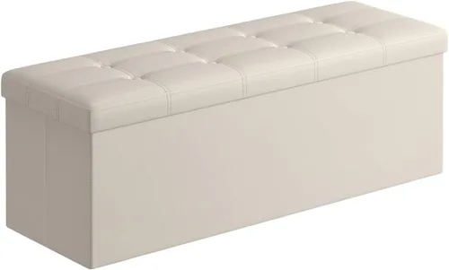 Miniatura 21 de SONGMICS Mazie Collection - Banco otomano plegable de almacenamiento de 43 pulgadas, otomana con almacenamiento, taburete reposapiés, carga de 660