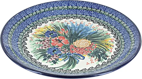 Miniatura 6 de Cerámica pulida de rosa azul – Plato de cena Athena marrón – 10.5 pulgadas de diámetro – Ideal para comidas diarias, comidas informales o como