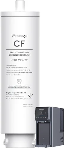 Waterdrop Filtro de repuesto, repuesto para dispensador de agua caliente y fría de ósmosis inversa de Waterdrop y encimera, 6 meses de vida útil