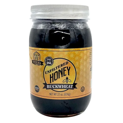 Miniatura 10 de Pure Raw Unfiltered Buckwheat Honey, 32 oz - Premium Dark American Buckwheat Honey by Weeks Honey Farm Bold Molasses Flavor