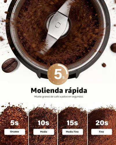 Miniatura 2 de SHARDOR Molinillo de café eléctrico, especias, hierbas, molinillo para especias y semillas en grano de café, con 2 cuencos extraíbles de acero