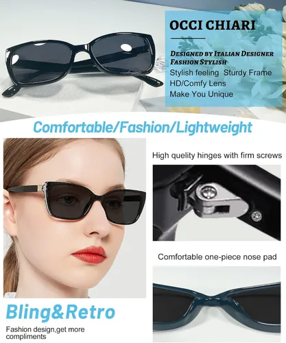 Miniatura 5 de OCCI CHIARI Gafas de Sol de Lectura Bifocales para Mujeres Grandes con Bloqueo de Luz Azul Lectores Solares para Exteriores UV400 1.0 1.5 2.0 2.5