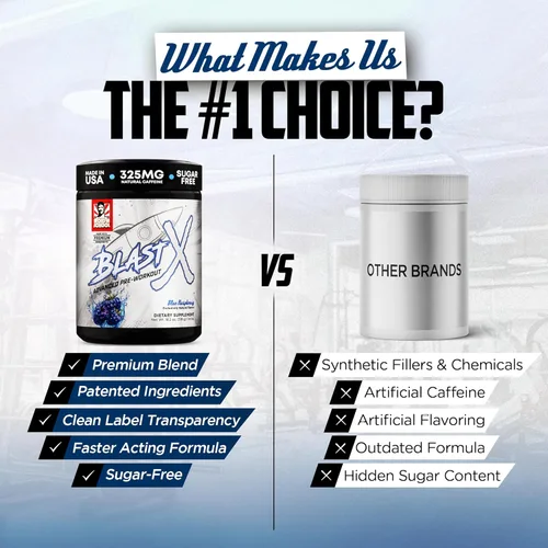 Miniatura 4 de Old School Labs Polvo de preentrenamiento Blast X avanzado, potenciador de energía intensa para hombres y mujeres - Frambuesa azul