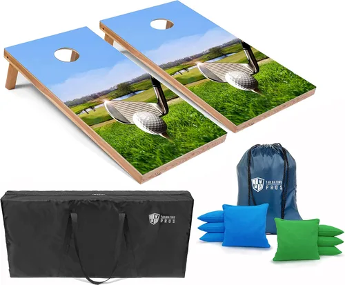Miniatura 19 de Tailgating Pros - Juego de tableros para juego de cornhole con bolsas de maíz y estuche de transporte - Lanzamiento de agujero de maíz de 4 x 2 pies