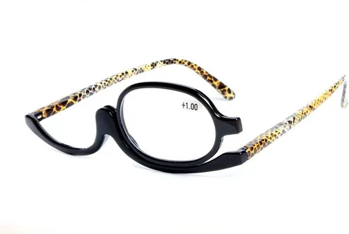 Gafas de lectura, gafas de maquillaje, ojos, lentes abatibles, plegadas para mujeres, leopardo