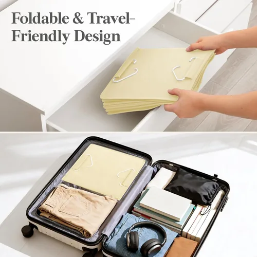 Miniatura 5 de Lifewit Organizador de armario colgante de 5 niveles y almacenamiento para estantes, estante de ropa plegable con 2 ganchos resistentes