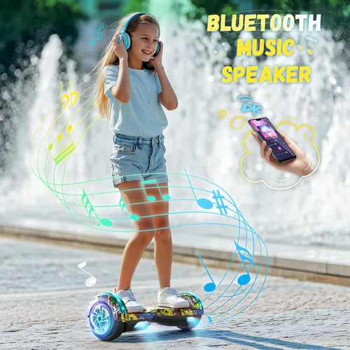 Miniatura 3 de SISIGAD Scooters for Kids Ages 7-12, with Built-in Bluetooth Speaker and 6.5" Colorful Lights Wheels, Safety Certified Self Balancing Scooter