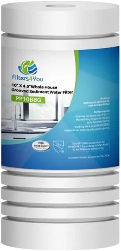 CFS Cartucho de filtro de agua ranurado de polipropileno de 10 x 4.5 pulgadas compatible con modelos de sistema UV CMB-510-HF e IHS12-D4 - Filtro de