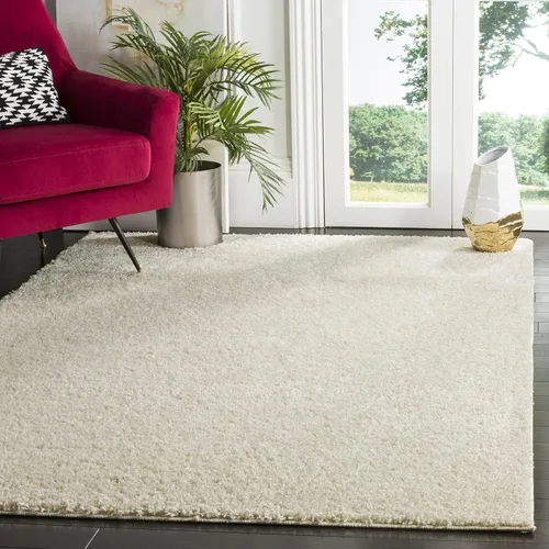 Miniatura 7 de SAFAVIEH Arizona Shag Collection ASG820A - Alfombra de pasillo, 2 pies 3 pulgadas x 6 pies, color crema, diseño sólido, no desprende pelusa y fácil