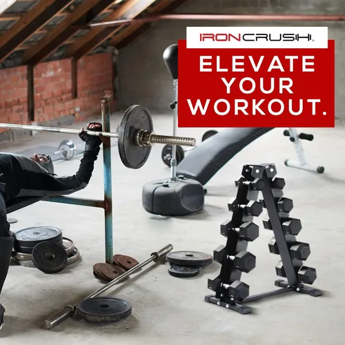 Miniatura 6 de Iron Crush Soporte para mancuernas con marco A, capacidad de peso resistente de 500 libras para el hogar o el gimnasio