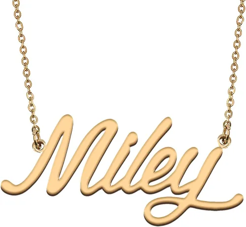 HUAN XUN Collares con nombre personalizados para mujer, collares de acero inoxidable con inicial personalizada, joyería colgante para Navidad y