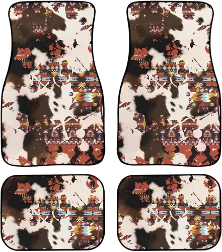 Miniatura 37 de 70S 80S Alfombra de suelo de automóvil con flores hippie y margaritas, 4 piezas, accesorio hippie para automóvil para mujeres, almohadilla de suelo