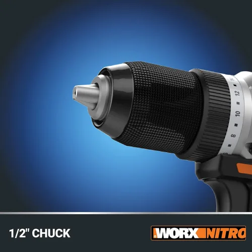 Miniatura 7 de Worx Nitro - Taladro percutor inalámbrico de 20V de 1/2" con motor sin escobillas, compacto y ligero de solo 6" y 3 libras, compatible con Power