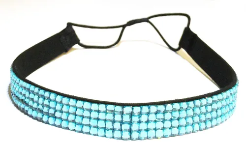Miniatura 16 de WigsPedia Diadema elástica de cristal con diamantes de imitación, 4 filas, banda elástica para el cabello para mujer (verde bosque)