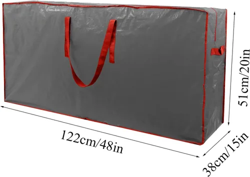 Miniatura 7 de Paquete de 2 bolsas de almacenamiento para árbol de Navidad, se adapta a hasta 7.5 pies de alto, impermeable, gris, cierre de cremallera