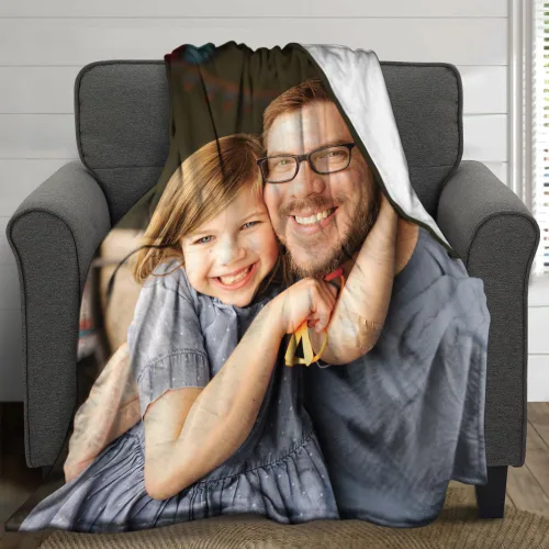 Miniatura 2 de Manta personalizada con texto en imagen, manta personalizada para papá, novio, mantas de franela personalizadas para papá, regalos de esposa, hija