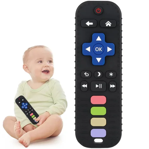 Miniatura 16 de Chuya Mordedores remotos de silicona para bebés, juguetes para dentición para TV, para bebés de 3-6-12-18 meses, juguetes para masticar para aliviar
